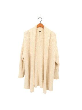 Free People Open Front Chunky Knit Cream Cardigan Sweater XS